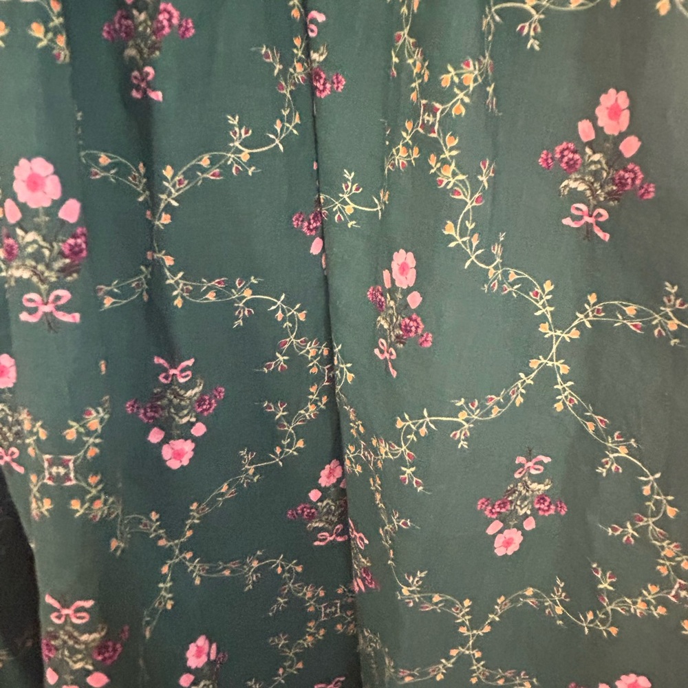 Hill House The Ophelia midi pocketed dress in Emerald Trellis print Small *FLAW - Picture 13 of 13